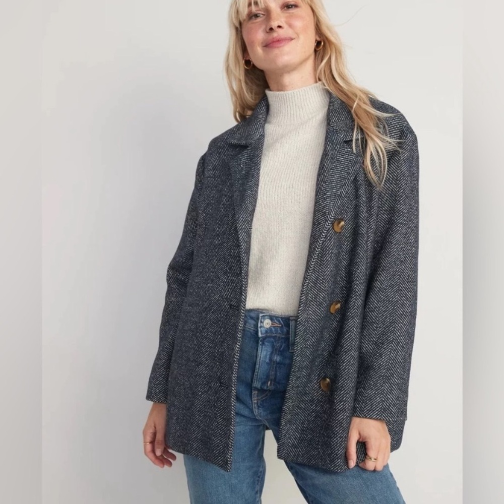 Women's Blue Herringbone Jacket